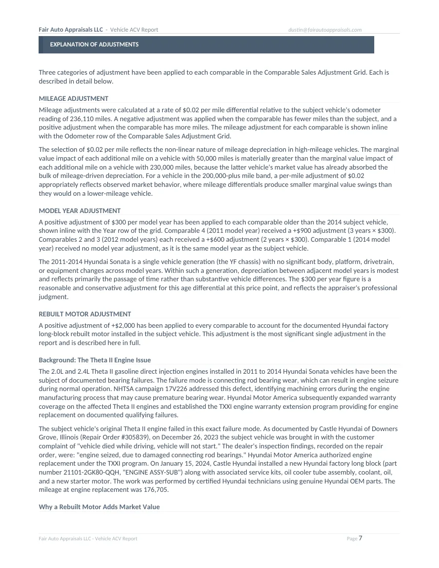 Fair Auto Appraisals supporting report, page 7 of 64
