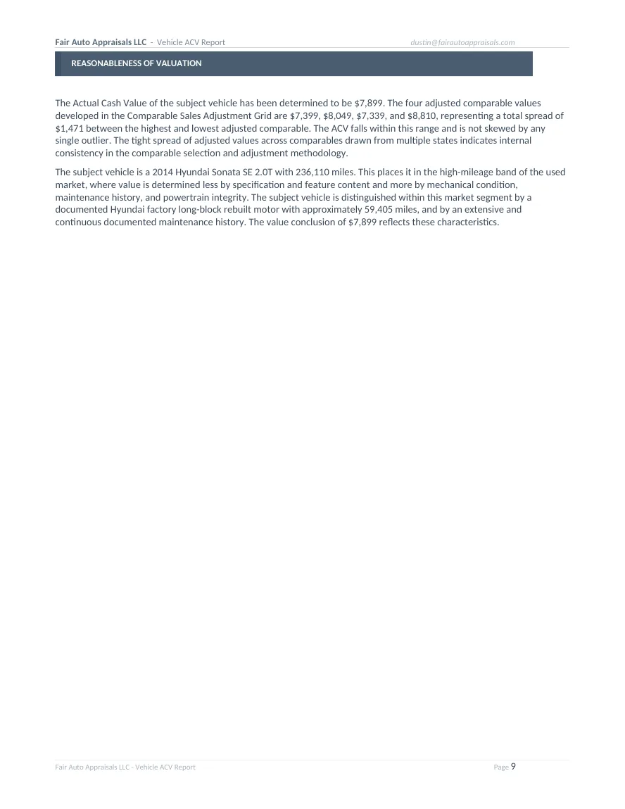 Fair Auto Appraisals supporting report, page 9 of 64